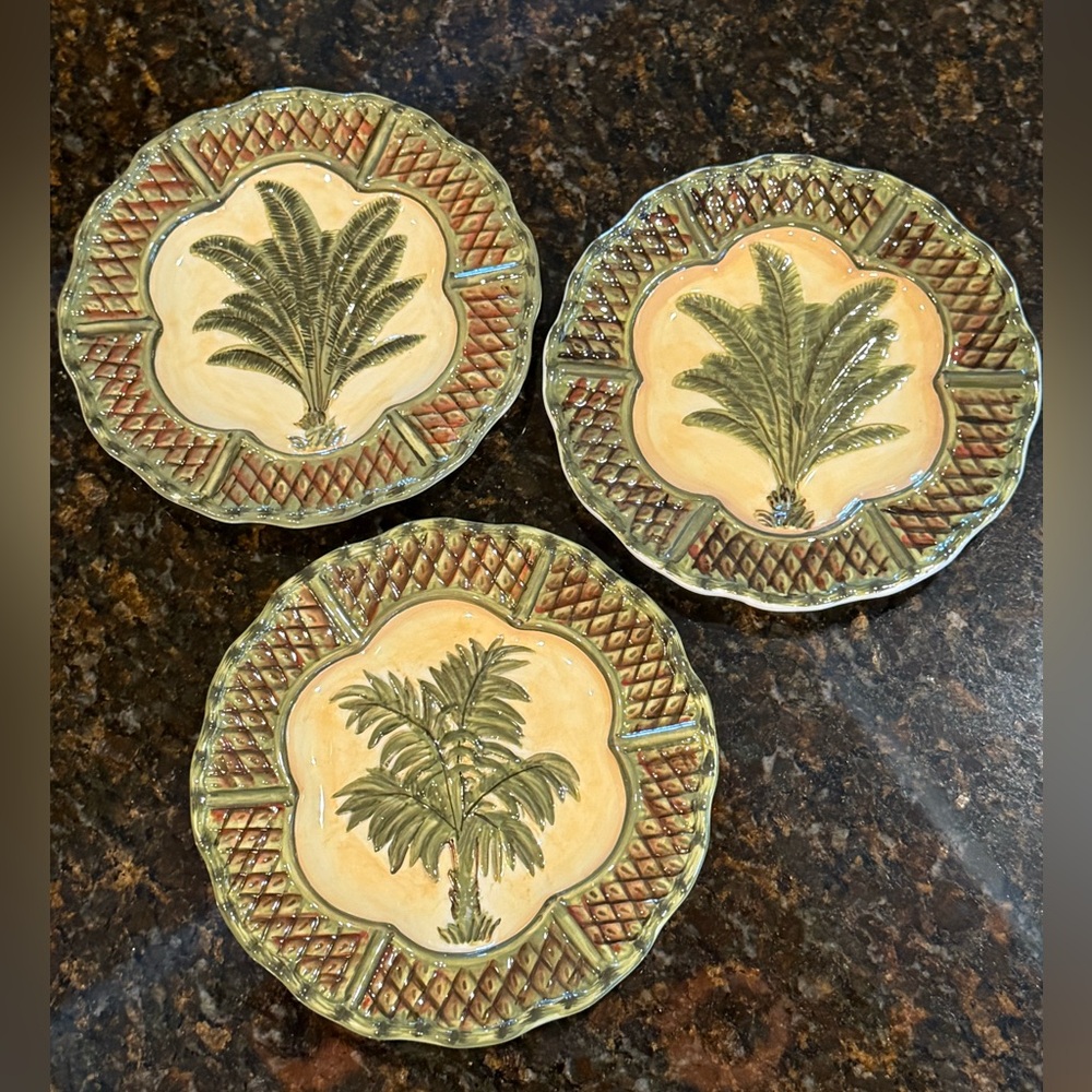 Vintage Centrum Caravan 8" Plates by Nanette Vacher-Set of 3